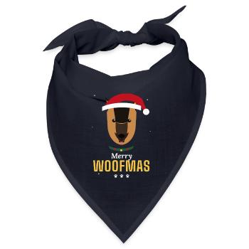 Merry Woofmas Deutscher Schäferhund-Weihnachtspullover - Bandana Dreieckstuch - Navy - Vorne