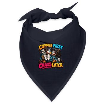 Erst Kaffee, dann Chaos - Bandana Dreieckstuch - Navy - Vorne