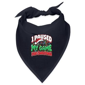 Pause für Weihnachten Gaming - Bandana Dreieckstuch - Navy - Vorne