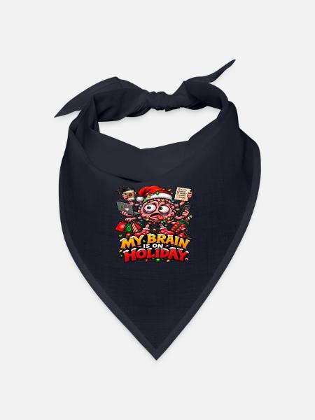 Weihnachtsgehirn im Urlaub - Bandana Dreieckstuch - Navy