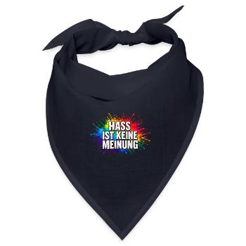 Hass ist keine Meinung Farbexplosion - Bandana Dreieckstuch - Navy - Vorne