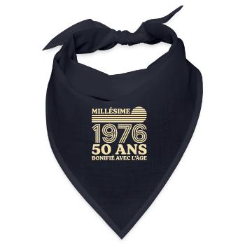 Vintage 1976 Jubiläum 50 Jahre verbessert - Bandana Dreieckstuch - Navy - Vorne