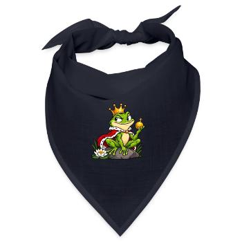 Schelmischer Froschkönig - Bandana Dreieckstuch - Navy - Vorne