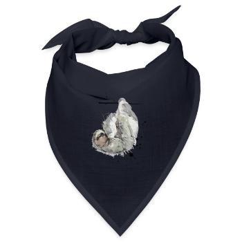 Bequem Hängendes Faultier im Aquarellstil - Bandana Dreieckstuch - Navy - Vorne