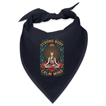 Yoga Instructor Strong Body Calm Mind Meditation - Bandana Dreieckstuch - Navy - Vorne