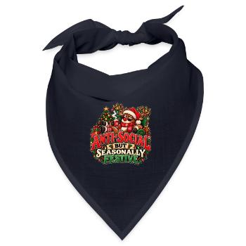 Asoziales, aber saisonal festliches Rentier - Bandana Dreieckstuch - Navy - Vorne