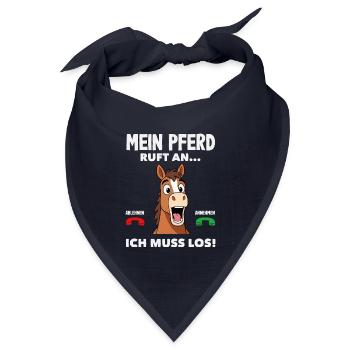 Lustiges Pferdemädchen & Reiter Spruch Geschenke - Bandana Dreieckstuch - Navy - Vorne