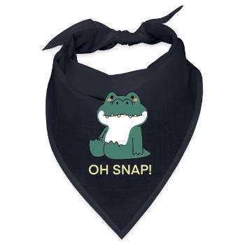 Oh Snap Krokodil Niedlich Cartoon Wortspiel - Bandana Dreieckstuch - Navy - Vorne