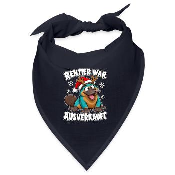 Rentier war ausverkauft Weihnachten - Bandana Dreieckstuch - Navy - Vorne