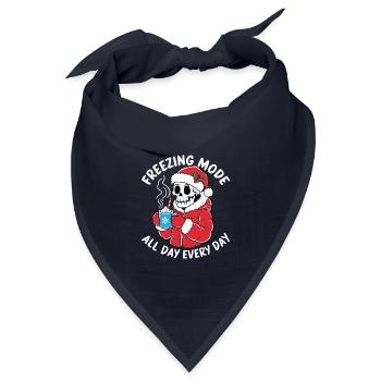 Gefriermodus Den Ganzen Tag, Jeden Tag Winterspaß - Bandana Dreieckstuch - Navy - Vorne