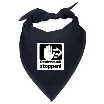 Rechtsruck stoppen Handzeichen - Bandana Dreieckstuch - Navy - Vorne