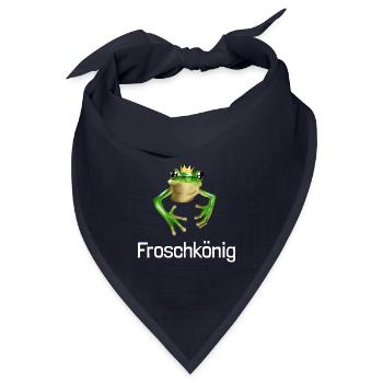 Froschkönig - Frosch mit Krone für Ihn - Bandana Dreieckstuch - Navy - Vorne