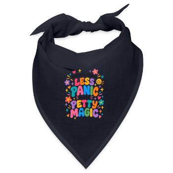 Weniger Panik, Mehr Magic Farben - Bandana Dreieckstuch - Navy - Vorne