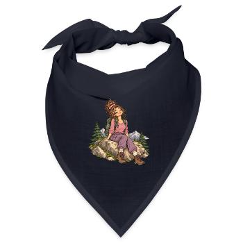 Wanderin am Bergpfad - Bandana Dreieckstuch - Navy - Vorne