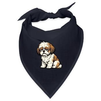 Shih tzu Shih tzus Shih tzu Besitzer Shih tzu fan - Bandana Dreieckstuch - Navy - Vorne
