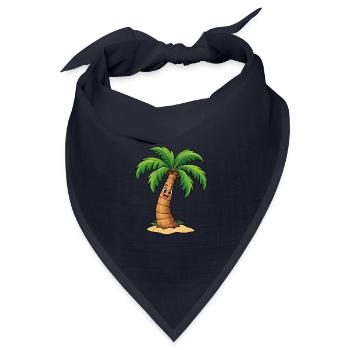 Lachende Palme – Lustiges Sommer Comic Motiv - Bandana Dreieckstuch - Navy - Vorne