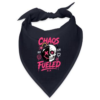 Totenkopf mit Comicbombe – Chaos Fueled - Bandana Dreieckstuch - Navy - Vorne