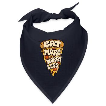 Pizza – Eat More Worry Less - Bandana Dreieckstuch - Navy - Vorne