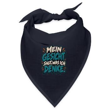 Mein Gesicht sagt, was ich denke - Bandana Dreieckstuch - Navy - Vorne