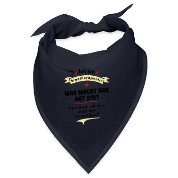 ergotherapeutin - was macht das mit dir - Bandana Dreieckstuch - Navy - Vorne