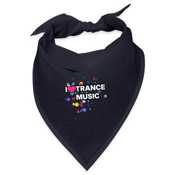 I Love Trance Music - Colour Splash - Bandana Dreieckstuch - Navy - Vorne