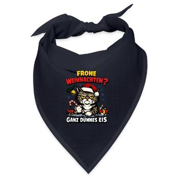 Frohe Weihnachten Ganz Dünnes Eis Weihnachtsoutfit - Bandana Dreieckstuch - Navy - Vorne