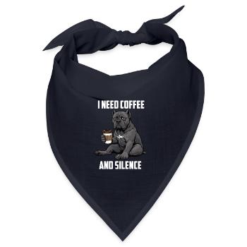 I Need Coffee and Silence Cane Corso Cane Corsos - Bandana Dreieckstuch - Navy - Vorne