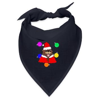 Weihnachtsotter - Bandana Dreieckstuch - Navy - Vorne