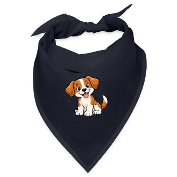 Süßer Comic-Hund - Bandana Dreieckstuch - Navy - Vorne