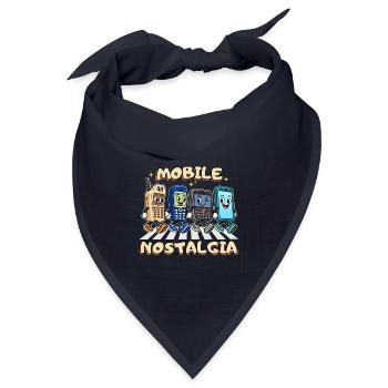 Mobile Nostalgia: Retro-Handy-Parade - Bandana Dreieckstuch - Navy - Vorne