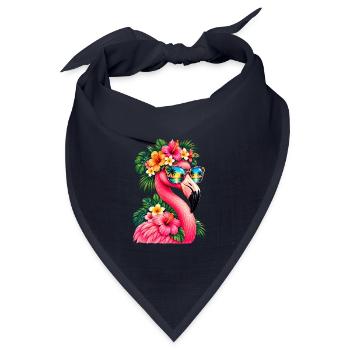 Niedlicher Flamingo Süße Flamingos - Bandana Dreieckstuch - Navy - Vorne