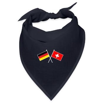 Deutschland & Schweiz Flaggen - Partnerschaft - Bandana Dreieckstuch - Navy - Vorne