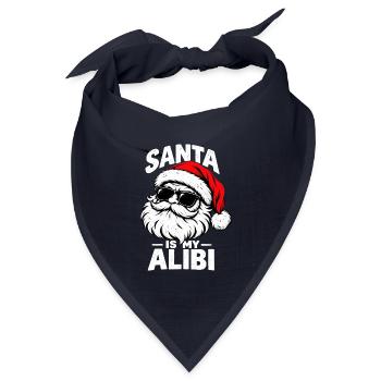 Santa ist mein Alibi lustiger Weihnachtsmann Humor - Bandana Dreieckstuch - Navy - Vorne