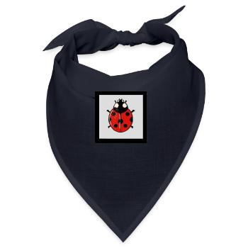 Cartoon-rote Marienkäfer - Bandana Dreieckstuch - Navy - Vorne