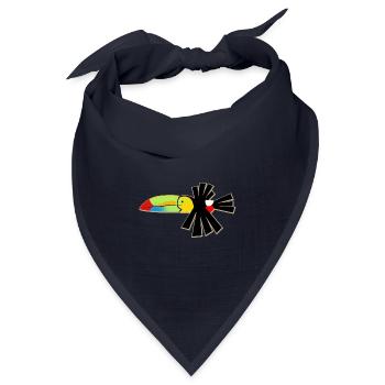 Schrulliger Kielschnabel-Tukan - Bandana Dreieckstuch - Navy - Vorne