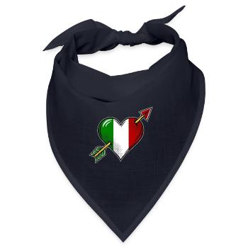 Italien Flagge Herz mit Pfeil - Bandana Dreieckstuch - Navy - Vorne