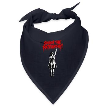 Patriarchat Graffiti: Mädchen-Rebellion - Bandana Dreieckstuch - Navy - Vorne