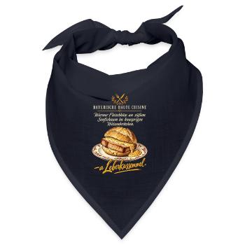 Bayerische Haute Cuisine Leberkassemmel - Bandana Dreieckstuch - Navy - Vorne