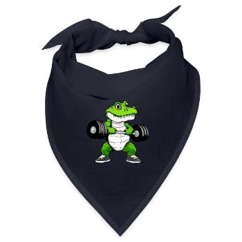 Fitness Krokodil - Bandana Dreieckstuch - Navy - Vorne