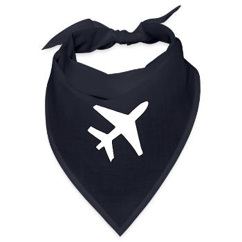 Flugzeug Silhouette - Bandana Dreieckstuch - Navy - Vorne