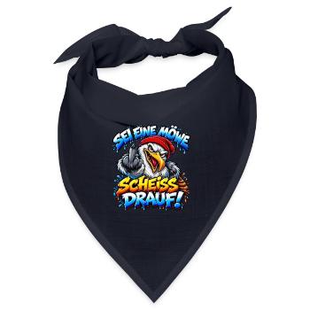 Sei eine Möwe Scheiss drauf - Bandana Dreieckstuch - Navy - Vorne