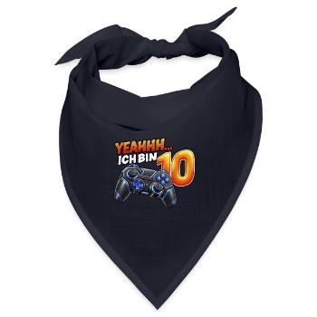 Gaming zum 10. Geburtstag – Yeahhh ich bin 10 - Bandana Dreieckstuch - Navy - Vorne