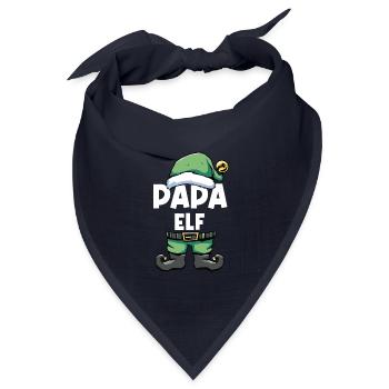 Papa Elf Weihnachtsoutfit Elfe Weihnachten Wichtel - Bandana Dreieckstuch - Navy - Vorne
