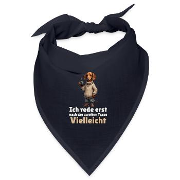 Ich rede erst nach dem zweiten Kaffee – Dackel - Bandana Dreieckstuch - Navy - Vorne