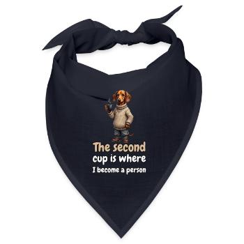 The Second Cup Is Where I Become a Person – Dackel - Bandana Dreieckstuch - Navy - Vorne
