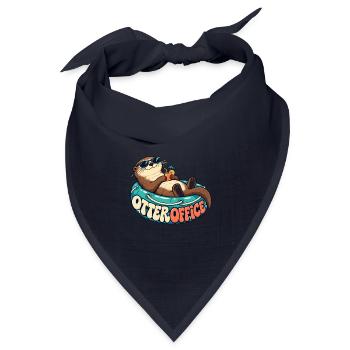 Otter Büro-Relax auf dem Schwimmreifen - Bandana Dreieckstuch - Navy - Vorne