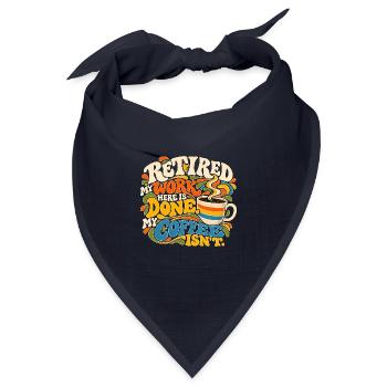 Im Ruhestand. Meine Arbeit hier ist erledigt. Kaffee, nicht Ruhestand. - Bandana Dreieckstuch - Navy - Vorne