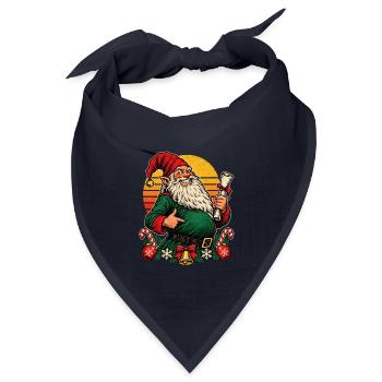 Christmas-Wichtel werdende Mama Retro - Bandana Dreieckstuch - Navy - Vorne