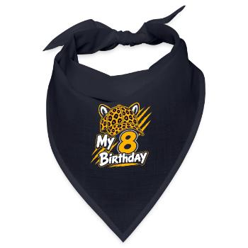 My 8 Birthday Leopard Party - Bandana Dreieckstuch - Navy - Vorne