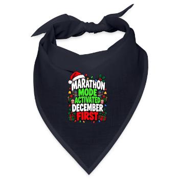 Marathon Mode Activated Weihnachtsfilme Dezember - Bandana Dreieckstuch - Navy - Vorne